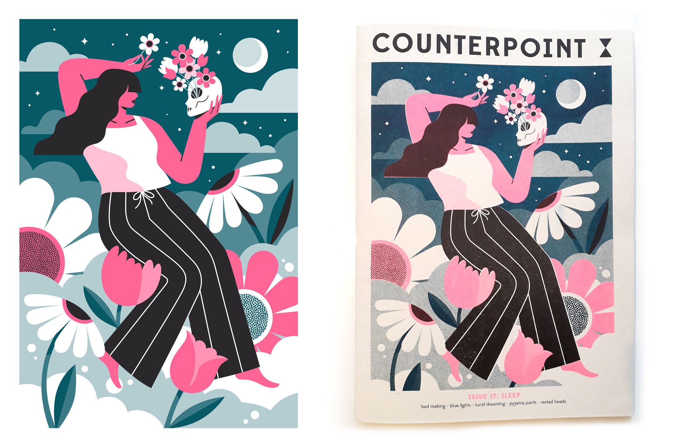 Cover illustration for Counterpoint magazine, Dreams issue