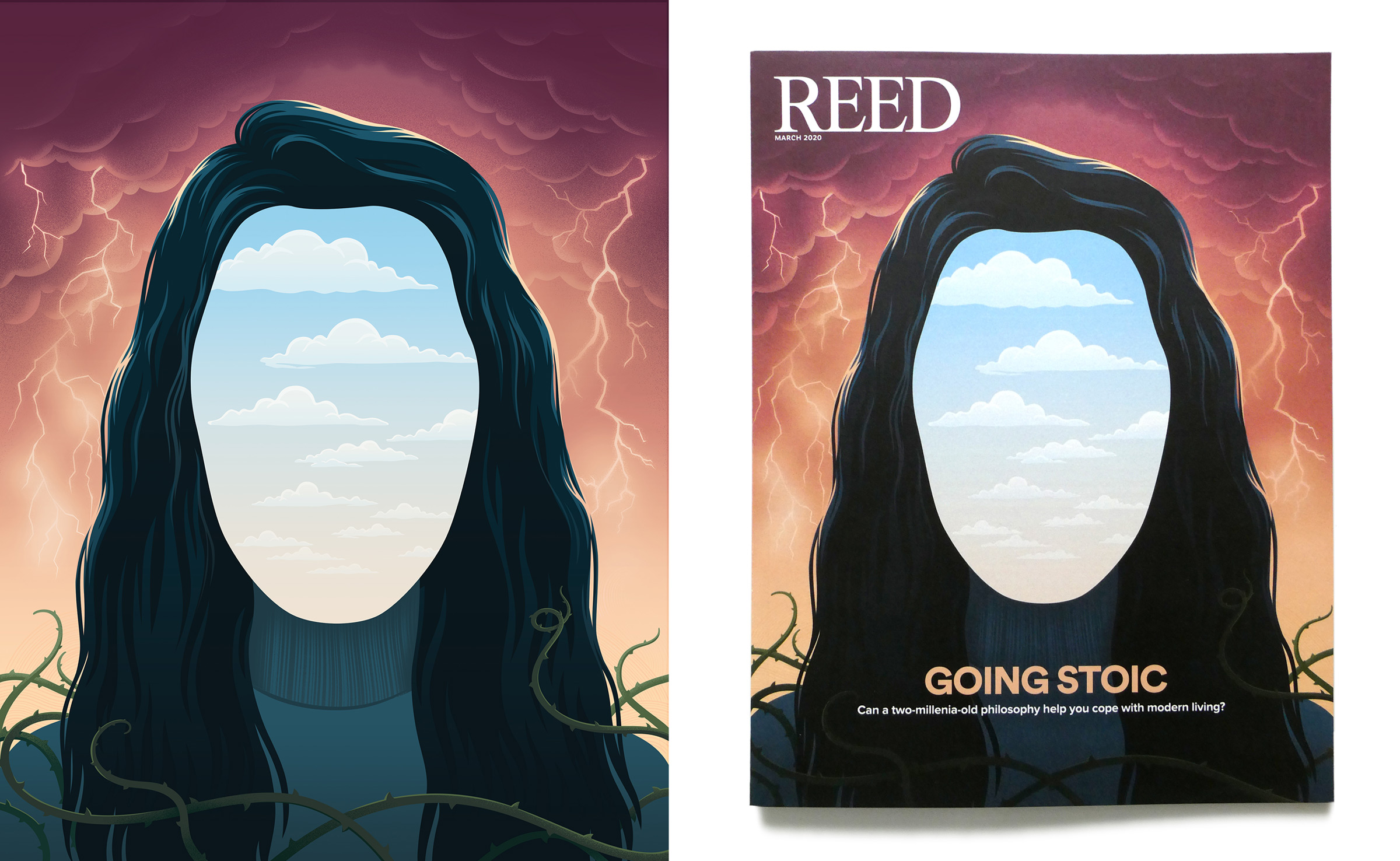 Cover illustration for Reed Magazine, 'Going Stoic'