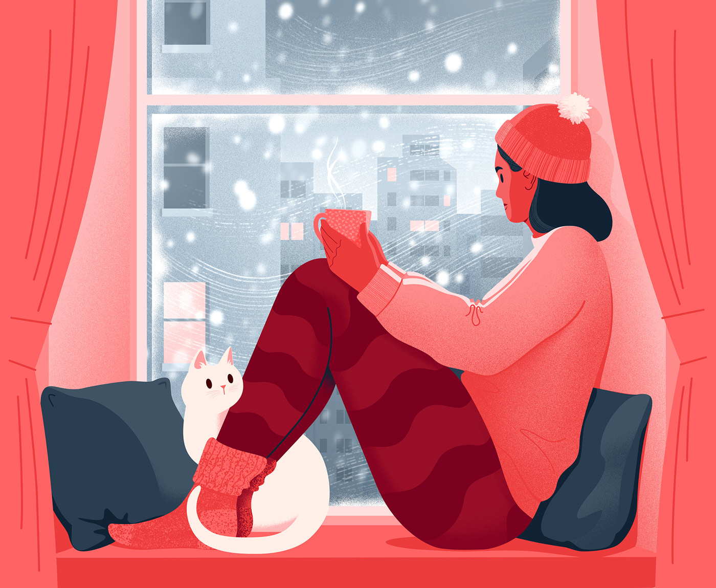 'Stay Cosy' illustration for BBC Science Focus