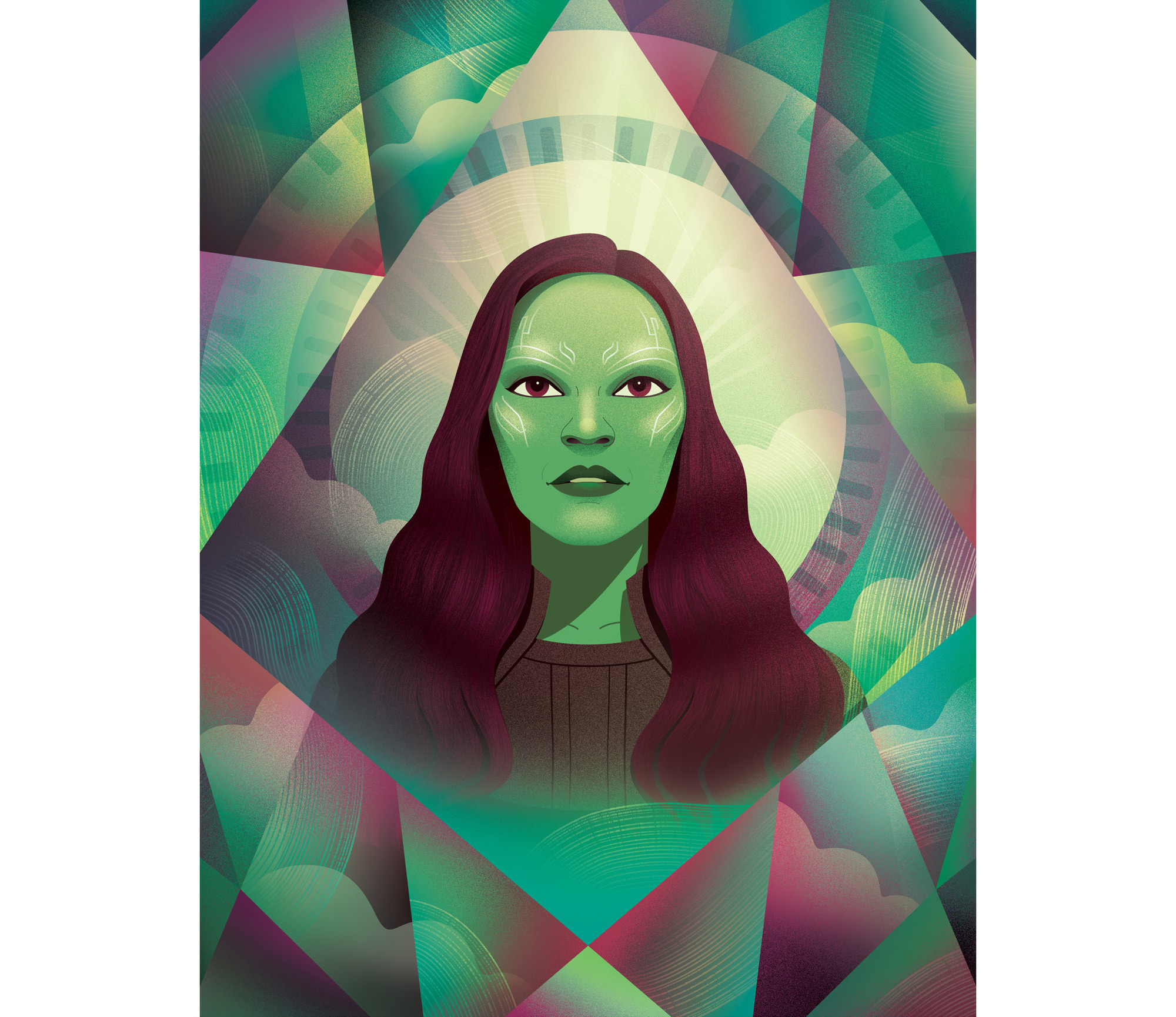 Portrait illustration of Gamora for Birth, Movies, Death Magazine