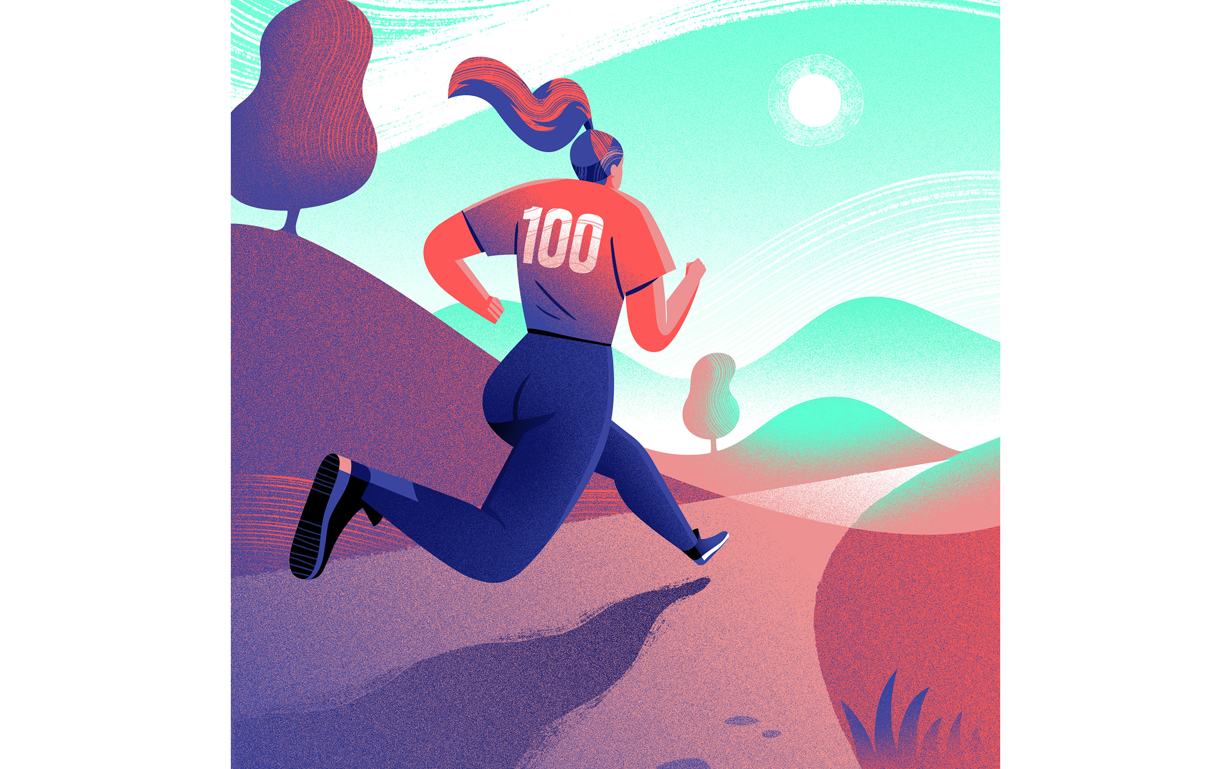 Illustration about running and Park Run
